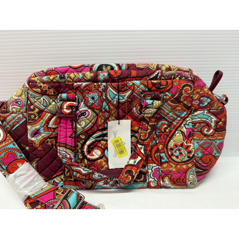Vera Bradley Iconic 100 Handbag in Regal PAISLEY RED, TEAL RETIRED New With Tags